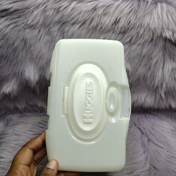 Huggies EMPTY Baby Wipes Dispenser Container Blue Green Circles Pop Up Top - Picture 5 of 8